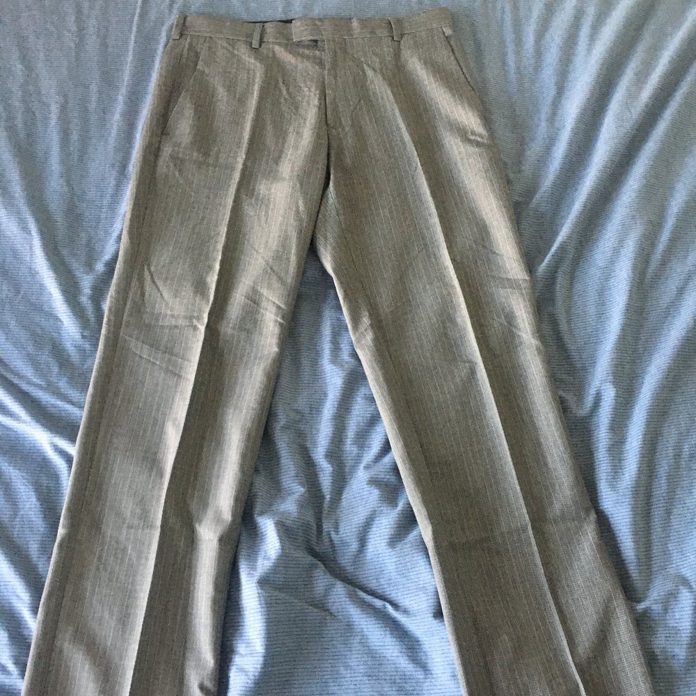 Light Grey Patterned Dress Pants